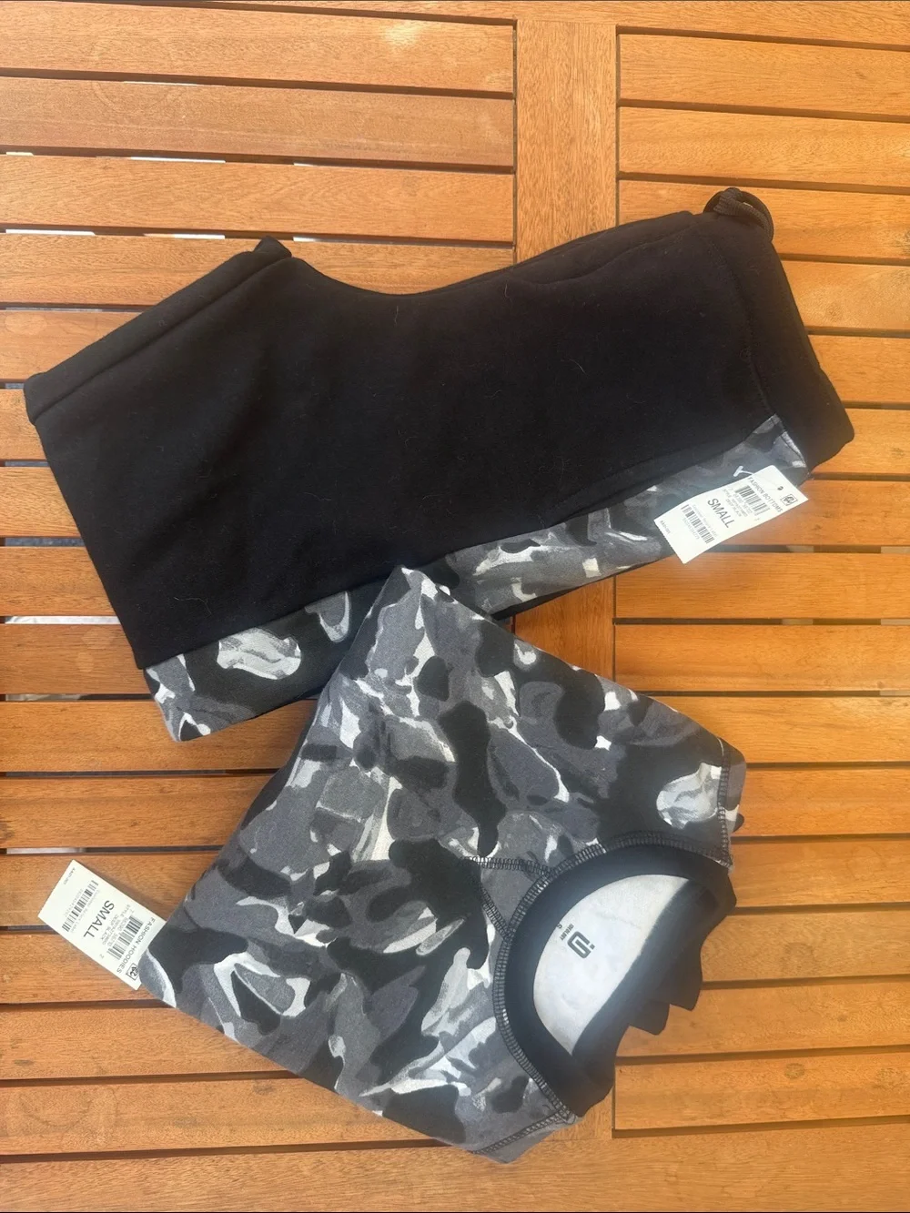 H&M Kids Black Top with Gray Camo Bottom Set